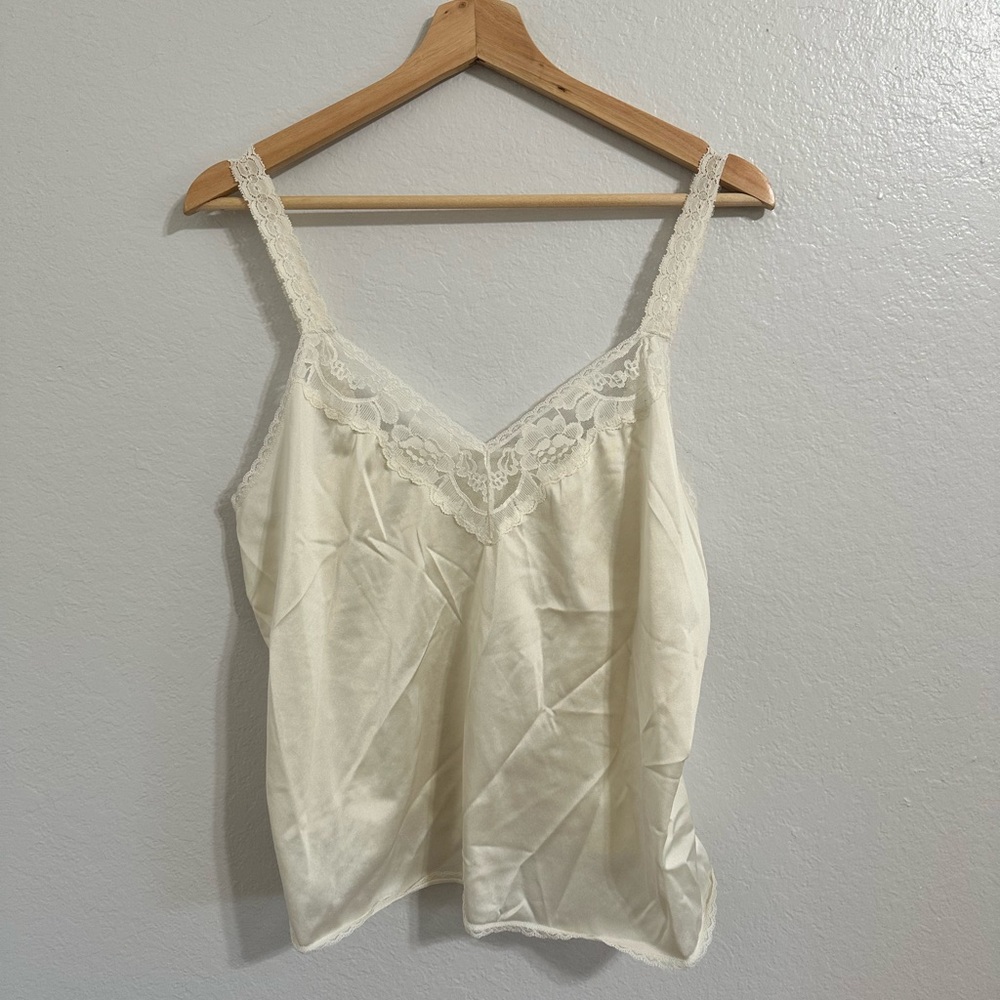 Vintage Vanity Fair White Lace Tank (BRIDES)